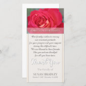 Roos voor altijd in ons hart bedankkaart (Voorkant / Achterkant)