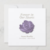 Roos voor altijd in ons hart Uitnodigen voor begr Kaart (Voorkant)