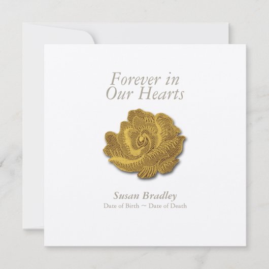  Roos voor altijd in ons hart Uitnodigen voor begr Kaart (Voorkant)