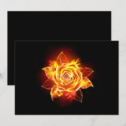 Roos voor bloei bedankkaart (Voorkant / Achterkant)