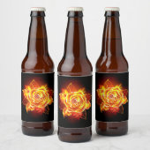 Roos voor bloei bier etiket (Flessen)