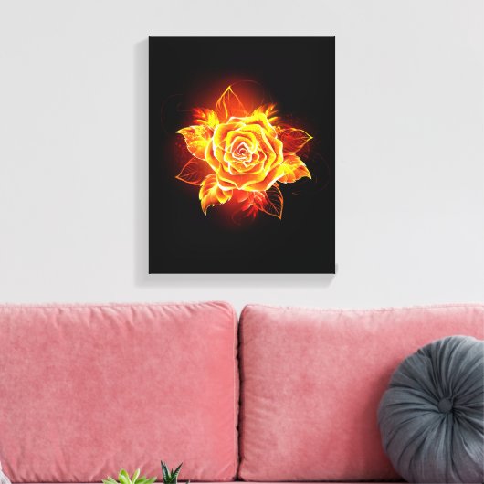 Roos voor bloei canvas afdruk (Insitu (Woonkamer))