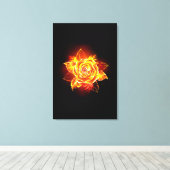 Roos voor bloei canvas afdruk (Insitu (Houten vloer))