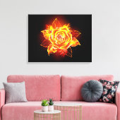 Roos voor bloei canvas afdruk (Insitu (Woonkamer))