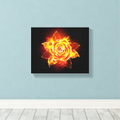 Roos voor bloei canvas afdruk (Insitu (Houten vloer))