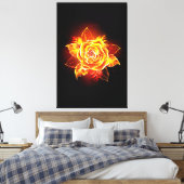 Roos voor bloei canvas afdruk (Insitu (Slaapkamer))