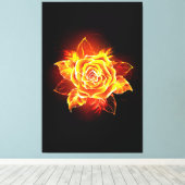 Roos voor bloei canvas afdruk (Insitu (Houten vloer))