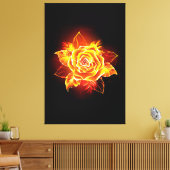 Roos voor bloei canvas afdruk (Insitu (Woonkamer))