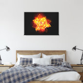 Roos voor bloei canvas afdruk (Insitu (Slaapkamer))