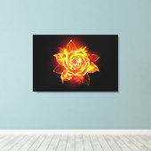 Roos voor bloei canvas afdruk (Insitu (Houten vloer))