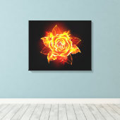Roos voor bloei canvas afdruk (Insitu (Houten vloer))