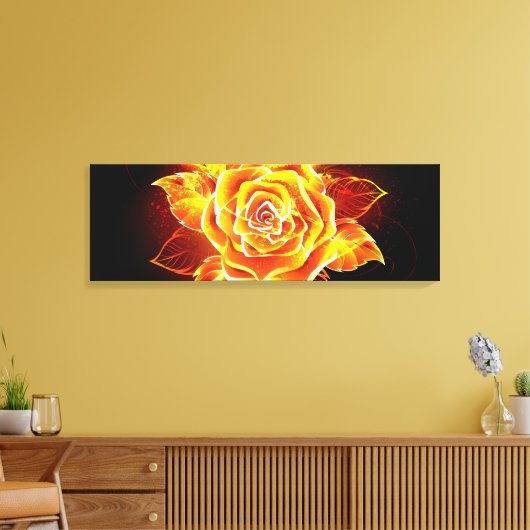 Roos voor bloei canvas afdruk (Insitu (Woonkamer))