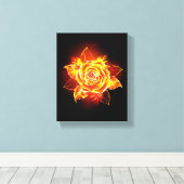 Roos voor bloei canvas afdruk (Insitu (Houten vloer))