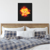 Roos voor bloei canvas afdruk (Insitu (Slaapkamer))