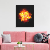 Roos voor bloei canvas afdruk (Insitu (Woonkamer))