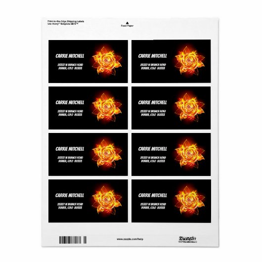 Roos voor bloei etiket (Full Sheet)