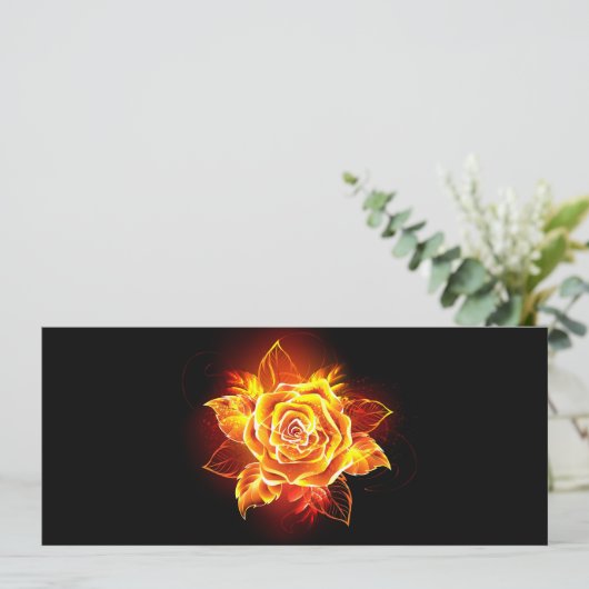 Roos voor bloei feestdagenkaart (Staand voorkant)