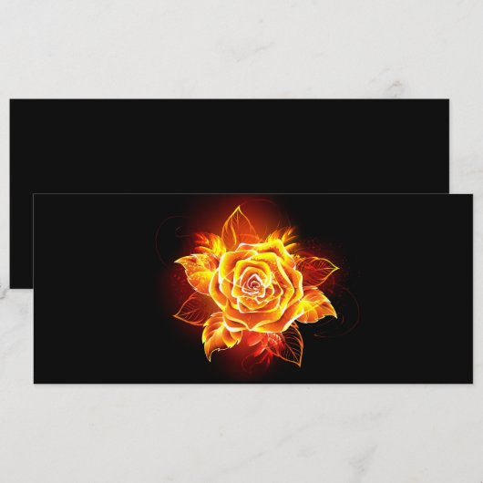 Roos voor bloei feestdagenkaart (Voorkant / Achterkant)