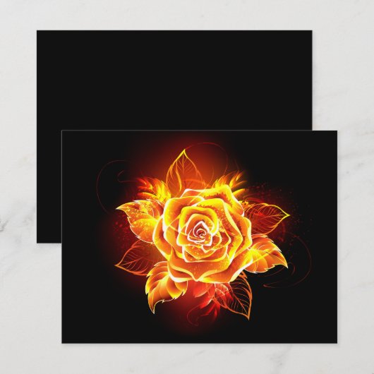 Roos voor bloei feestdagenkaart (Voorkant / Achterkant)