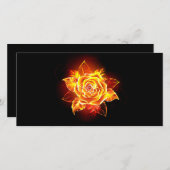 Roos voor bloei feestdagenkaart (Voorkant / Achterkant)