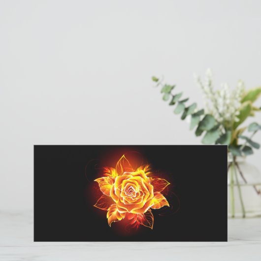 Roos voor bloei feestdagenkaart (Staand voorkant)