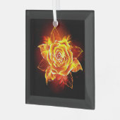 Roos voor bloei glas ornament (Voorkant links)