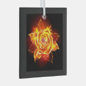 Roos voor bloei glas ornament (Voorkant Rechts)