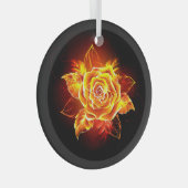 Roos voor bloei glas ornament (Voorkant Rechts)