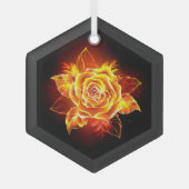 Roos voor bloei glas ornament (Voorkant)