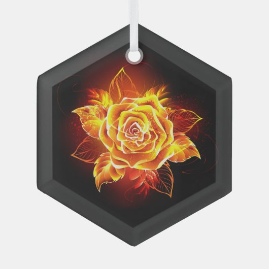 Roos voor bloei glas ornament (Voorkant)