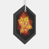 Roos voor bloei glas ornament (Voorkant Rechts)