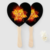 Roos voor bloei handwaaier (Voorkant en achterkant)