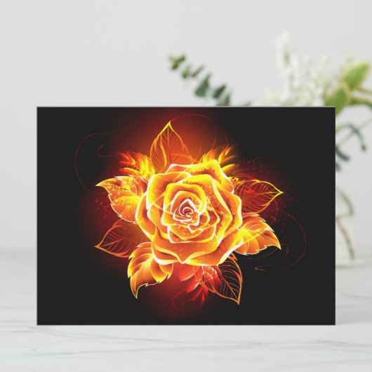 Roos voor bloei kaart (Staand voorkant)