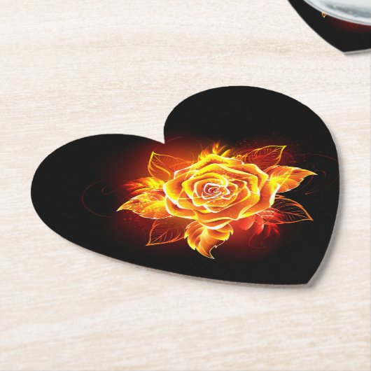 Roos voor bloei kartonnen onderzetters (Gekanteld)