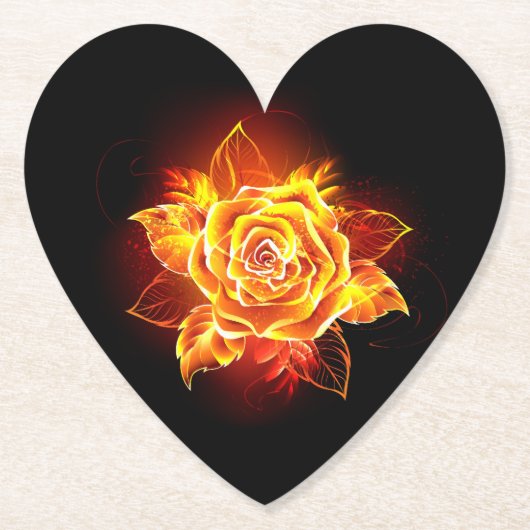 Roos voor bloei kartonnen onderzetters (Voorkant)