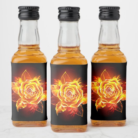 Roos voor bloei likeurfles etiket (Flessen)