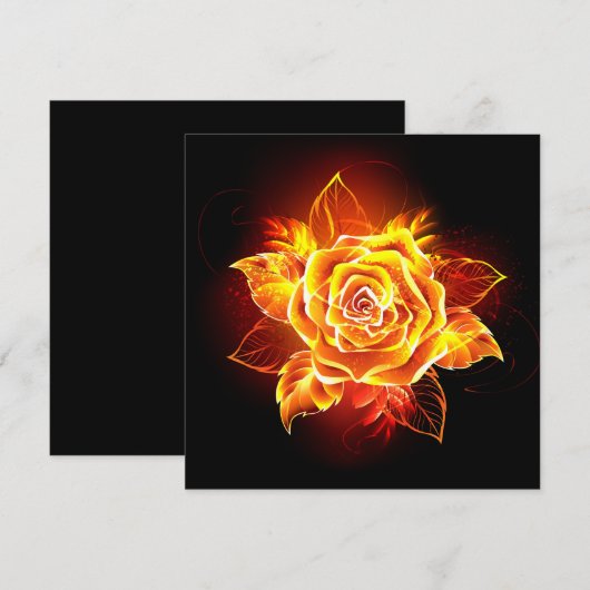 Roos voor bloei notitiekaartje (Voorkant / Achterkant)