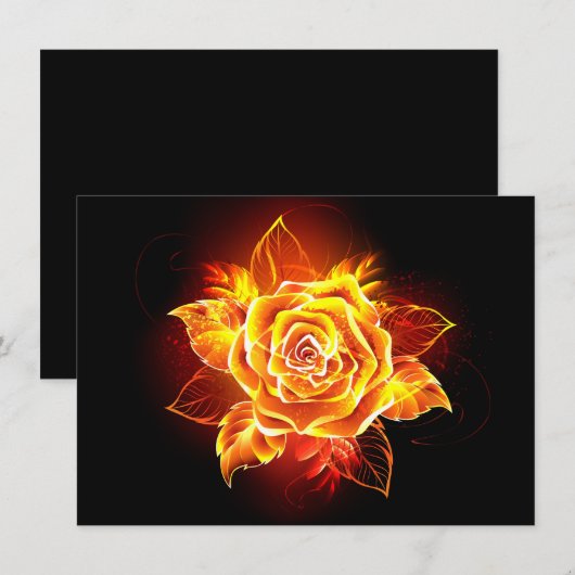 Roos voor bloei notitiekaartje (Voorkant / Achterkant)