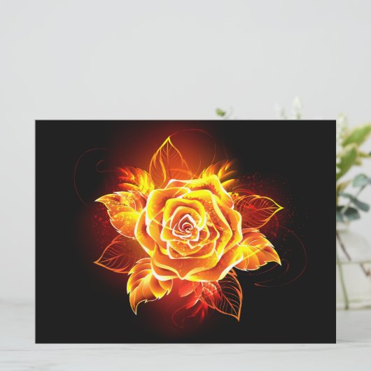 Roos voor bloei programmakaart (Staand voorkant)