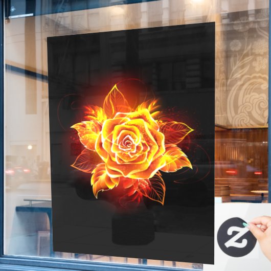 Roos voor bloei raamsticker (Cafe Raam)