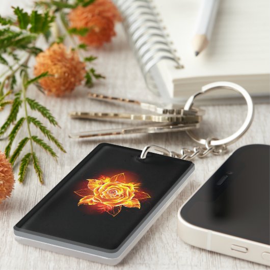 Roos voor bloei sleutelhanger (Voorkant Rechts)