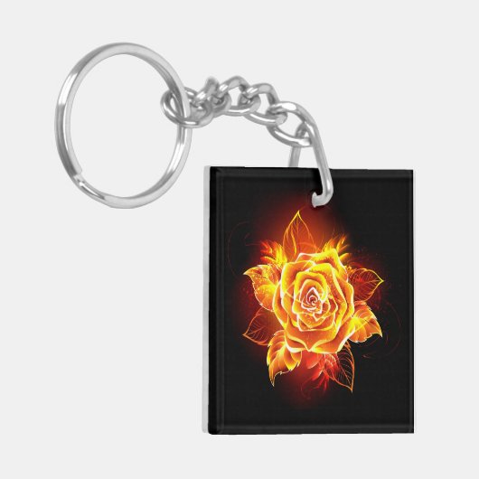 Roos voor bloei sleutelhanger (Voorkant Links)