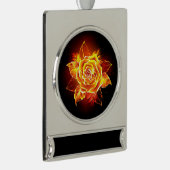 Roos voor bloei verzilverd banner ornament (Rechts)