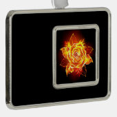 Roos voor bloei verzilverd omlijst ornament (Rechts)