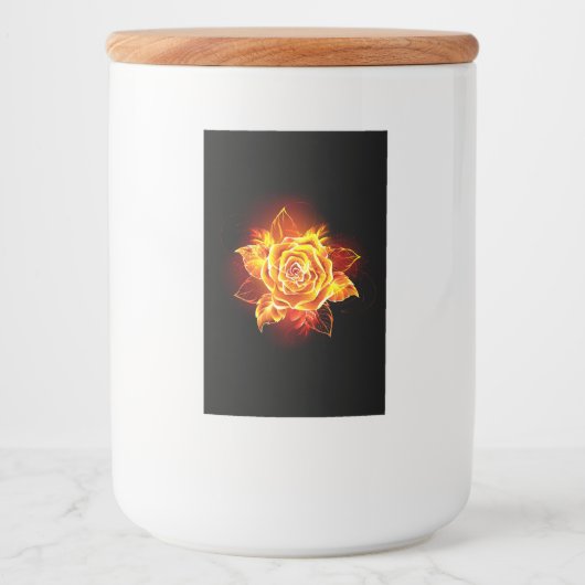 Roos voor bloei voedselcontainer etiket (Voorkant)