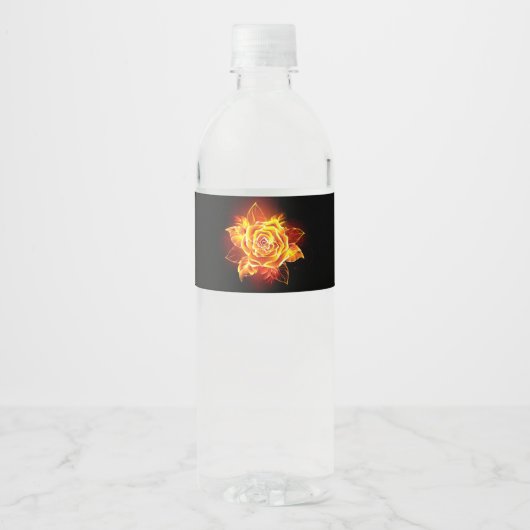 Roos voor bloei waterfles etiket (Voorkant)