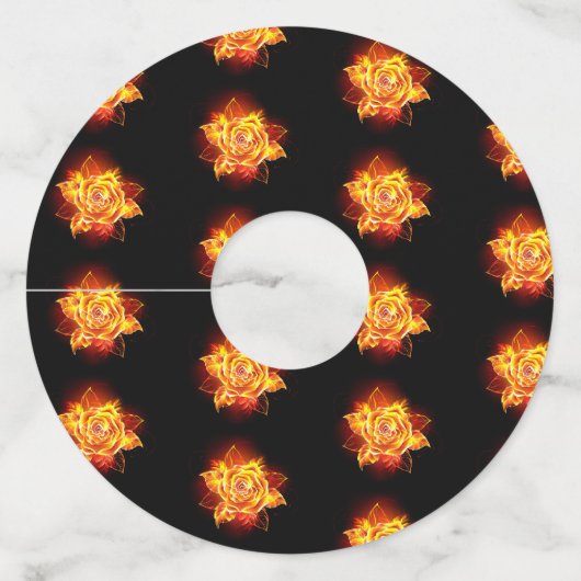 Roos voor bloei wijnglaslabel (Voorkant)