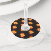 Roos voor bloei wijnglaslabel (Dichtbij)