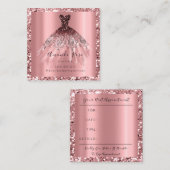 Roos voor bruiloft - evenementen - Gold Glitter Sp Afsprakenkaartje (Voorkant / Achterkant)