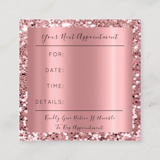 Roos voor bruiloft - evenementen - Gold Glitter Sp Afsprakenkaartje (Achterkant)